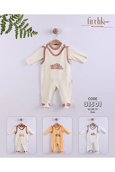 OEM Salopetă bebe cu ursuleți și body inclus imprimeu