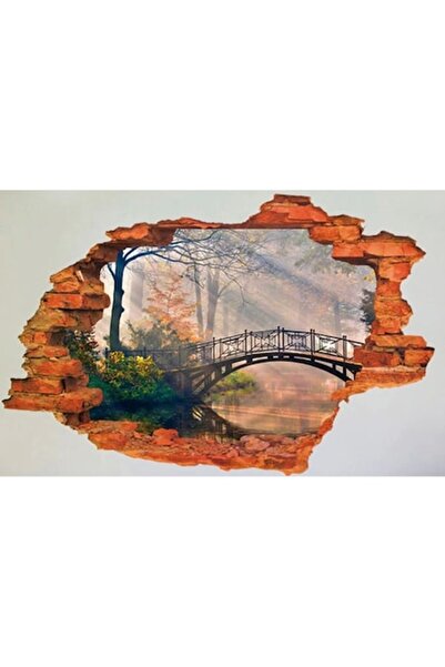 White W Autocolant decorativ 3D pentru perete, pentru cameră - design cu pod ...