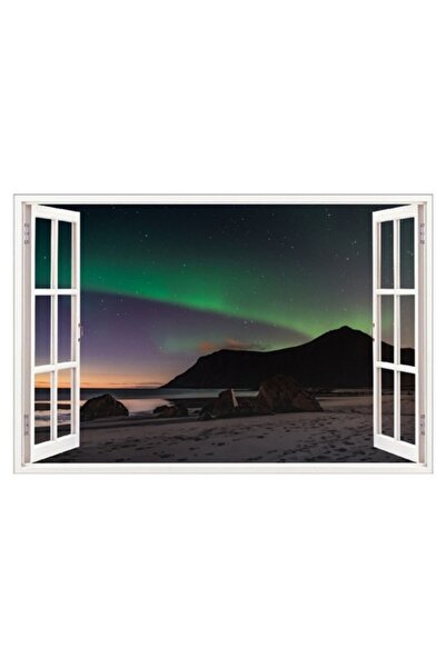 BV Autocolant decorativ, fereastră 3D, Aurora Borealis, 85 cm, 692STK