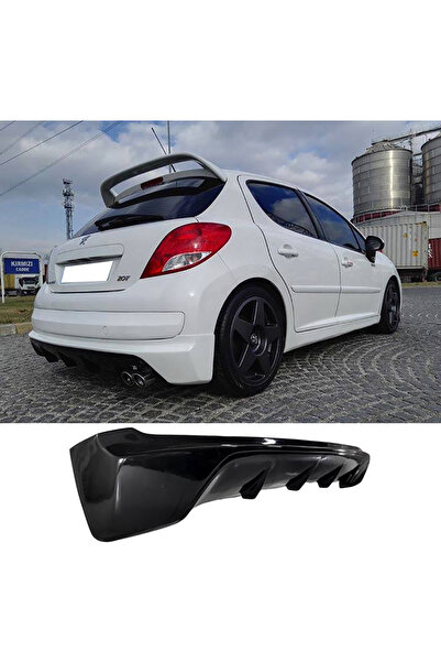 AkmTuning Peugeot 207 Arka Ek Difüzör Siyah Plastik 2006-2014 Arka-difizör-bo...