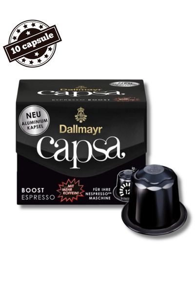 Dallmayr 10 capsule Espresso Boost din aluminiu - compatibile cu Nespresso