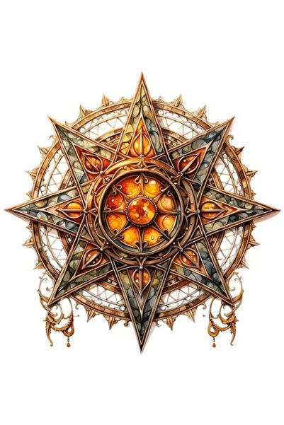 BV Autocolant decorativ, Stea, Portocaliu, 61 cm, 1328STK-2