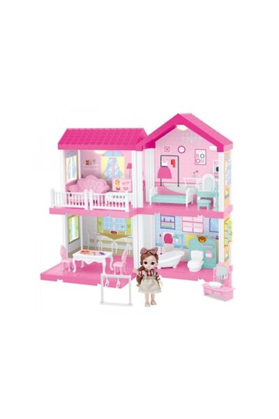ALIBIBI casă de păpuși și mobilier cu 113 accesorii incluse