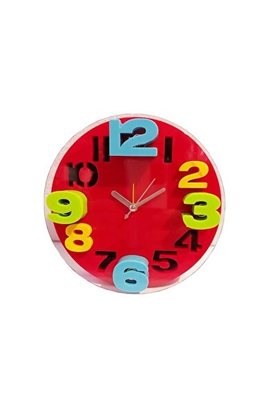 BV Table clock, 3D, Red, 15 cm, LY1174