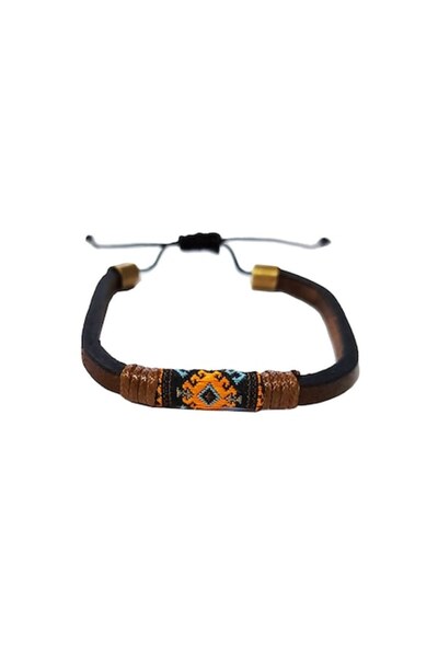 BV Faux leather bracelet, Brown, A4B164
