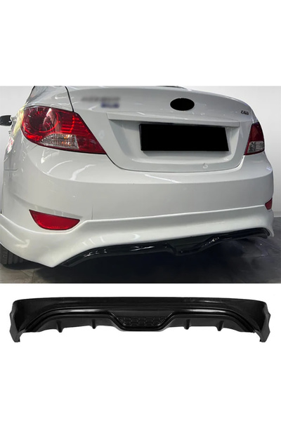 AkmTuning Hyundai Accent Blue Arka Ek Difüzör Siyah Plastik 2010-2018 Arka-di...