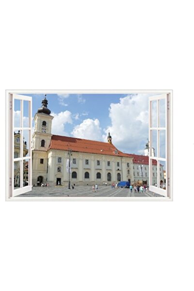 BV Autocolant decorativ - Fereastră 3D Sibiu 85 cm (631STK)