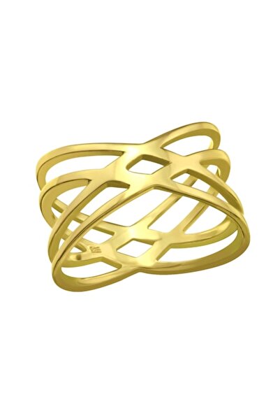 BV Inel din argint placat cu aur de 18K, împletit, mărimea 49