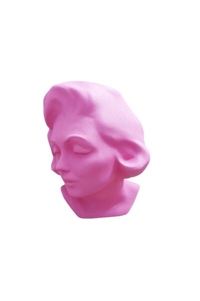 BV Vază decorativă, bust feminin, roz vintage, 21 cm