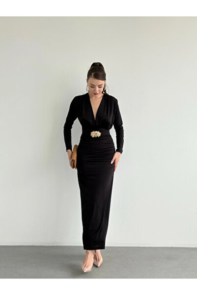 khar Φόρεμα με ειδική σχεδίαση με κορδόνια και επένδυση από βατόμετα