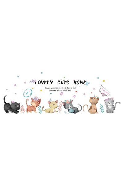 BV Autocolant decorativ, Pisici - Casă minunată pentru pisici, 135 cm