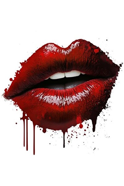 BV Decorative sticker, Lips, Red, 60 cm