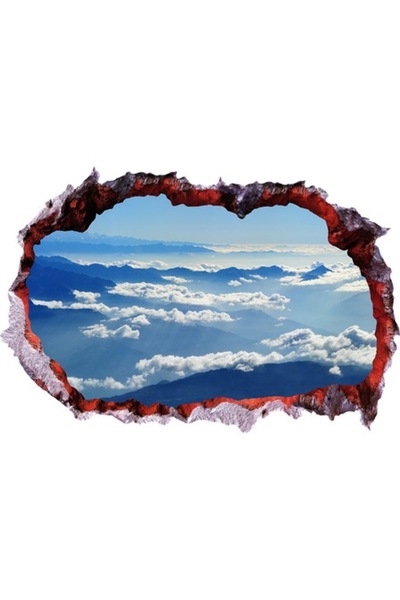 BV Autocolant decorativ 3D „Gaură în perete” - Cer (55x85 cm) - 339STK-1