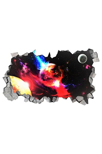 BV Autocolant decorativ, gaură 3D pentru perete, Planetă, 85 cm, 1033STK