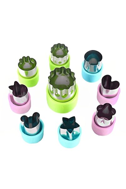 BV Set de 9 forme de tăiat pentru produse de patiserie - ștampile pentru biscuiți și fructe (527COF)