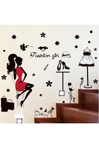 BV Autocolant decorativ, Fată la modă 105cm, 156 bucăți