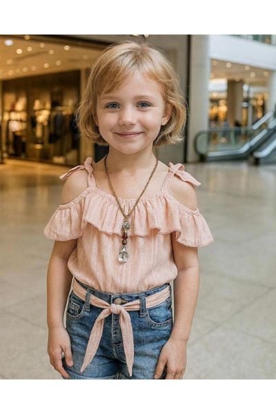 Hugglii Girl's Top and Bottom Set with Shoulder Detail