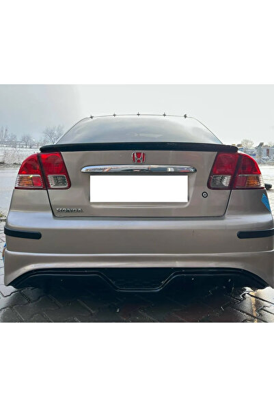 AkmTuning Honda Civic Vtec 2 Custom Arka Ek Difüzör Siyah Plastik 2001 2002 2003 2004 Arka-difizör-bodykit-ek
