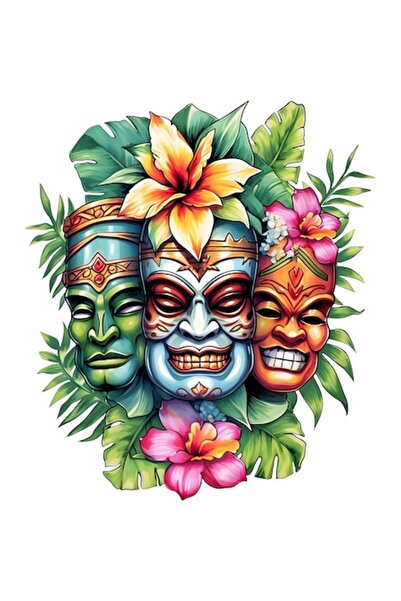 BV Autocolant decorativ, Mască, Multicolor, 68 cm