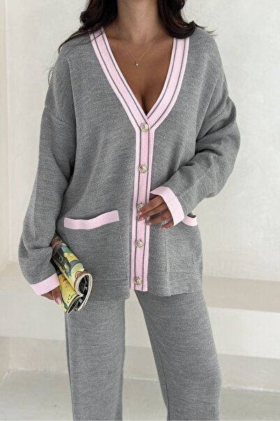 Noi Belis Оверсайз-комплект з трикотажу з деталями на кишенях AW25AU0022