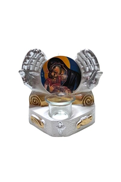 BV Two-hand candle, Virgin Mary with Infant Jesus, 17 cm