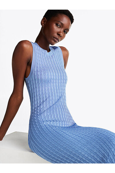 Tommy Hilfiger Women's Rayon Cable Knit Long Dress