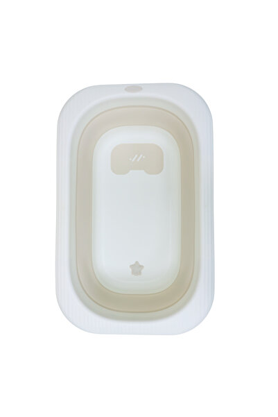 LITTLE ANGEL - حوض استحمام قابل للطي للأطفال مع وسادة دعم - لون القهوة