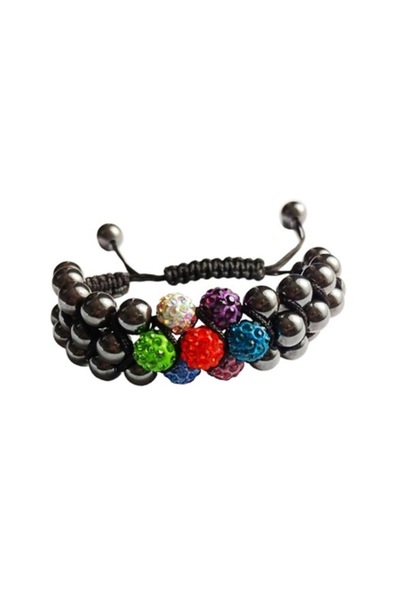 BV Brățară cu pietre de hematit, pandantive și cristale, multicoloră, BR78