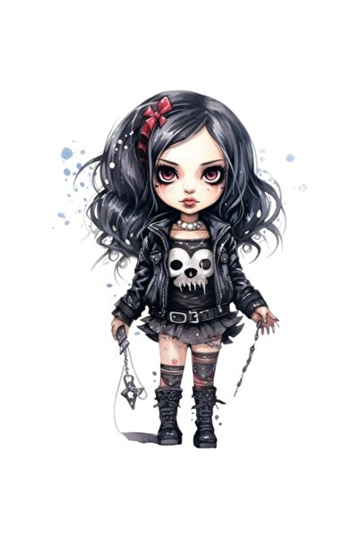 BV Autocolant decorativ, Prințesa Rock, Negru, 84 cm