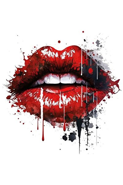 BV Autocolant decorativ, Buze, Roșu, 60 cm