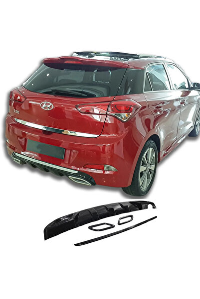 AkmTuning Hyundai i20 Difüzör Parlak Siyah Egzoz Görünüm 2014 2015 2016 2017 ...