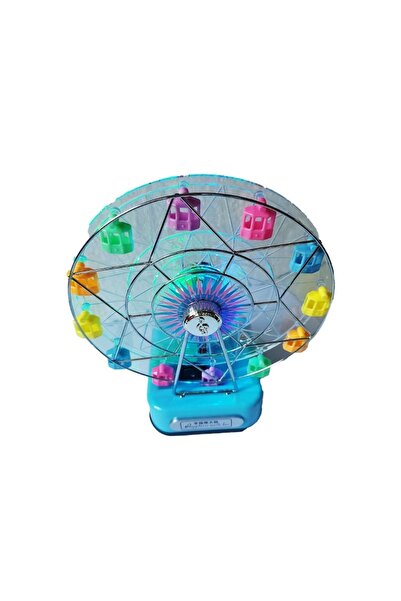 BV Music box with key, large wheel with lights and key, Blue, 22 cm