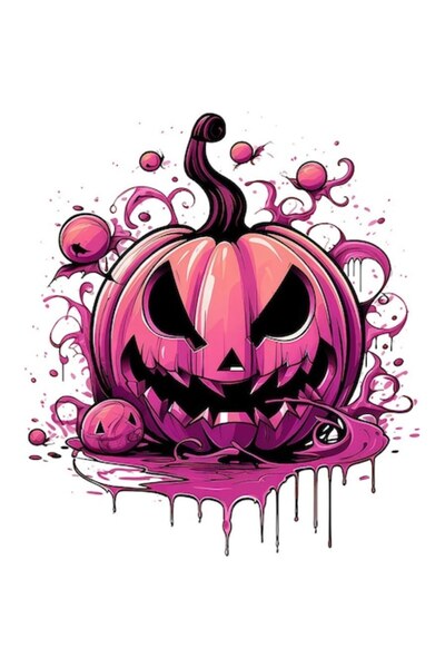 BV Autocolant decorativ, Halloween, roz, 67 cm