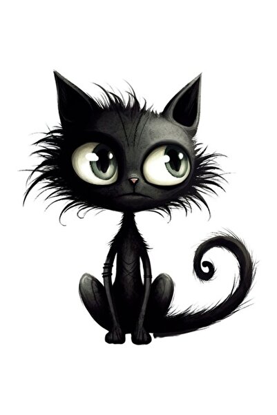 BV Autocolant decorativ - Pisică, Negru