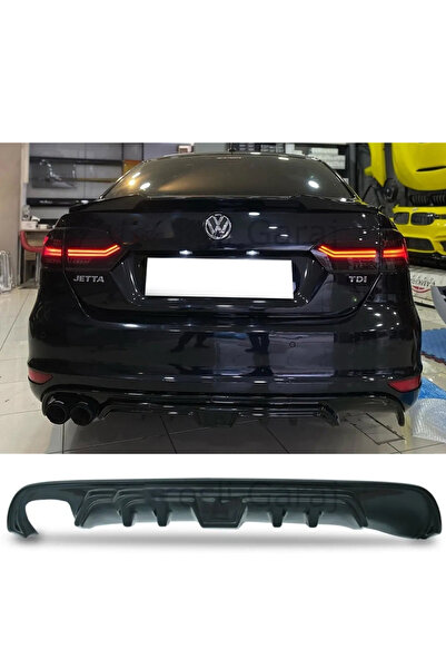 AkmTuning Vw Jetta Mk6 Custom Difüzör Parlak Siyah Plastik 2014 2015 2016 2017 2018 Arka-difizör-bodykit-ek