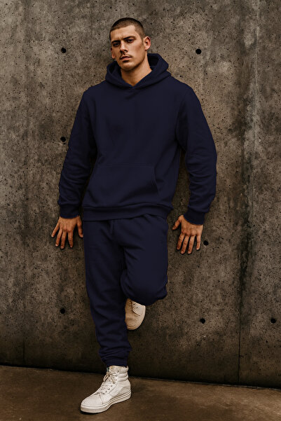 BARLİZ Ανδρικό Σετ Φόρμας Oversize Αθλητικό και Casual Μοντέλο Basic