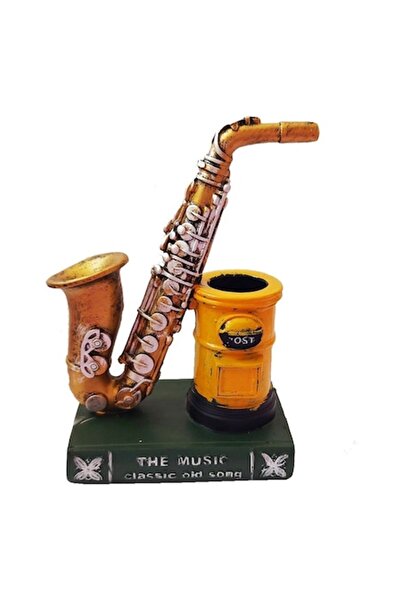 BV Statuie saxofon cu suport pentru pix, 19 cm