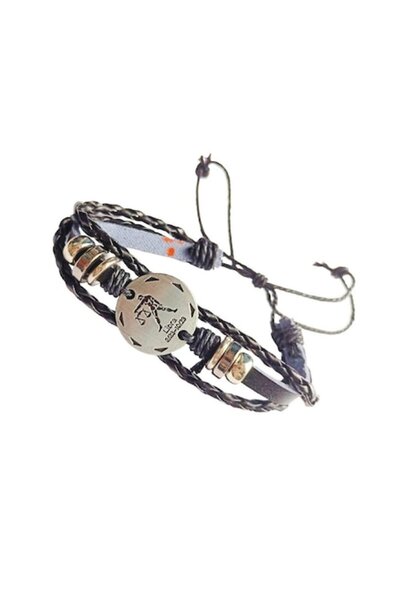 BV -brățară din piele, Zodia Balanță, Negru, BR47