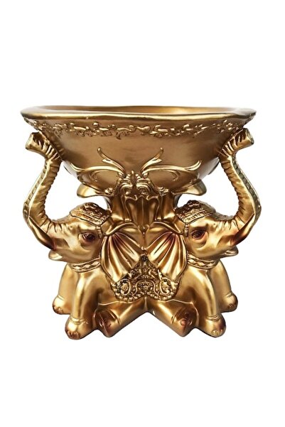 BV Μπολ φρούτων με βάση σε σχήμα ελέφαντα, χρυσό, 20 εκ.