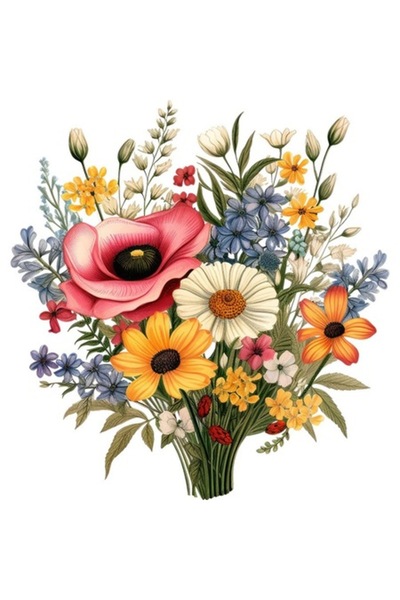 BV Autocolant decorativ, Flori sălbatice, Multicolor, 63 cm