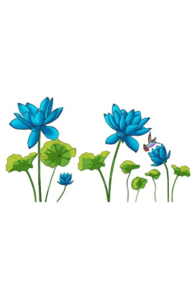 BV Autocolant decorativ, Flori albastre, 150 cm, 396STK