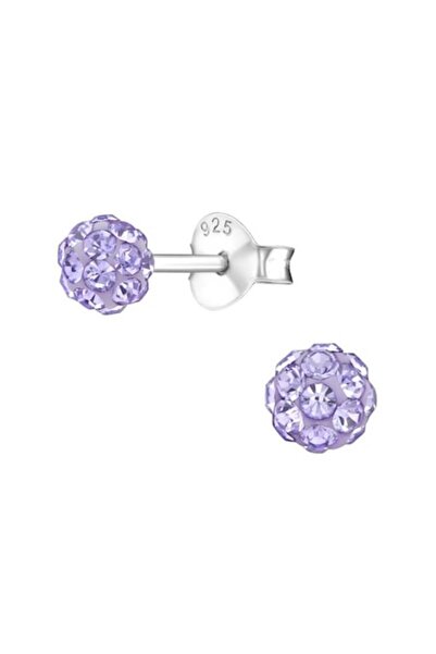 BV Cercei din argint sterling în formă de sferă cu cristale - violet (BV39278-10)