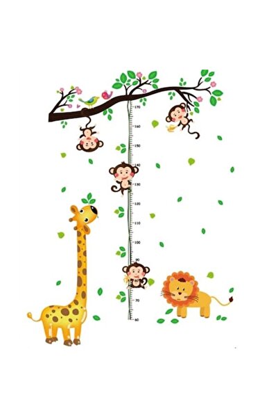 White W Autocolant decorativ pentru măsurarea înălțimii copiilor - Girafă și ...