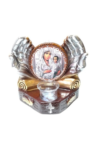 BV Two-Hand Candle Holder, Virgin Mary, 21 cm