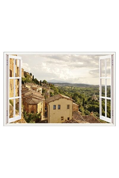 BV Autocolant decorativ, fereastră 3D, Toscana, 85 cm, 670STK
