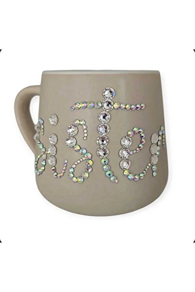 by Alexandra Vacarusi Cana cafea personalizata cu Cristale Swarovski ,crem,cadou personalizat,