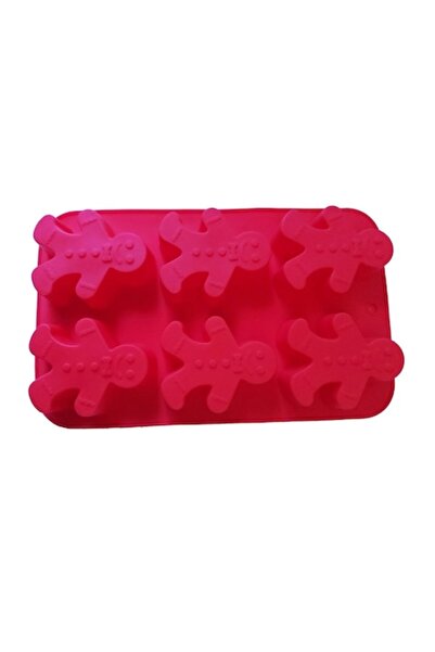 BV Formă de silicon pentru turtă dulce, 6 cavități, Roșu, 25 cm