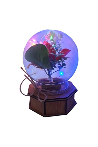 BV Флорална аранжировка със светлини и музикална кутия, многоцветна, 15 см