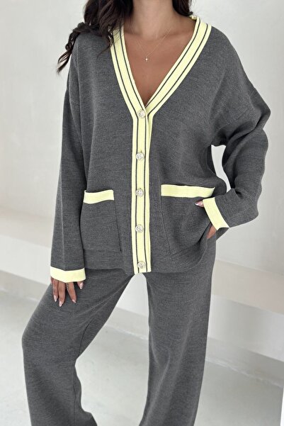 Noi Belis Oversize Pocket Detailed Knitwear Bottom-Top Set Aw25Au0022