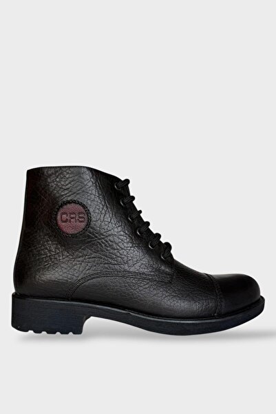 Liger Genuine Leather Non-Slip Rubber Sole Zippered Men's Boots Black